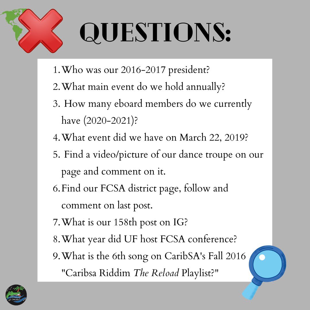 UFCaribsa_'s tweet photo. Head over to our Instagram for #CaribSAWeek2020 Day 2 and participate in our IG Scavenger Hunt https://t.co/nRQI86NYzT