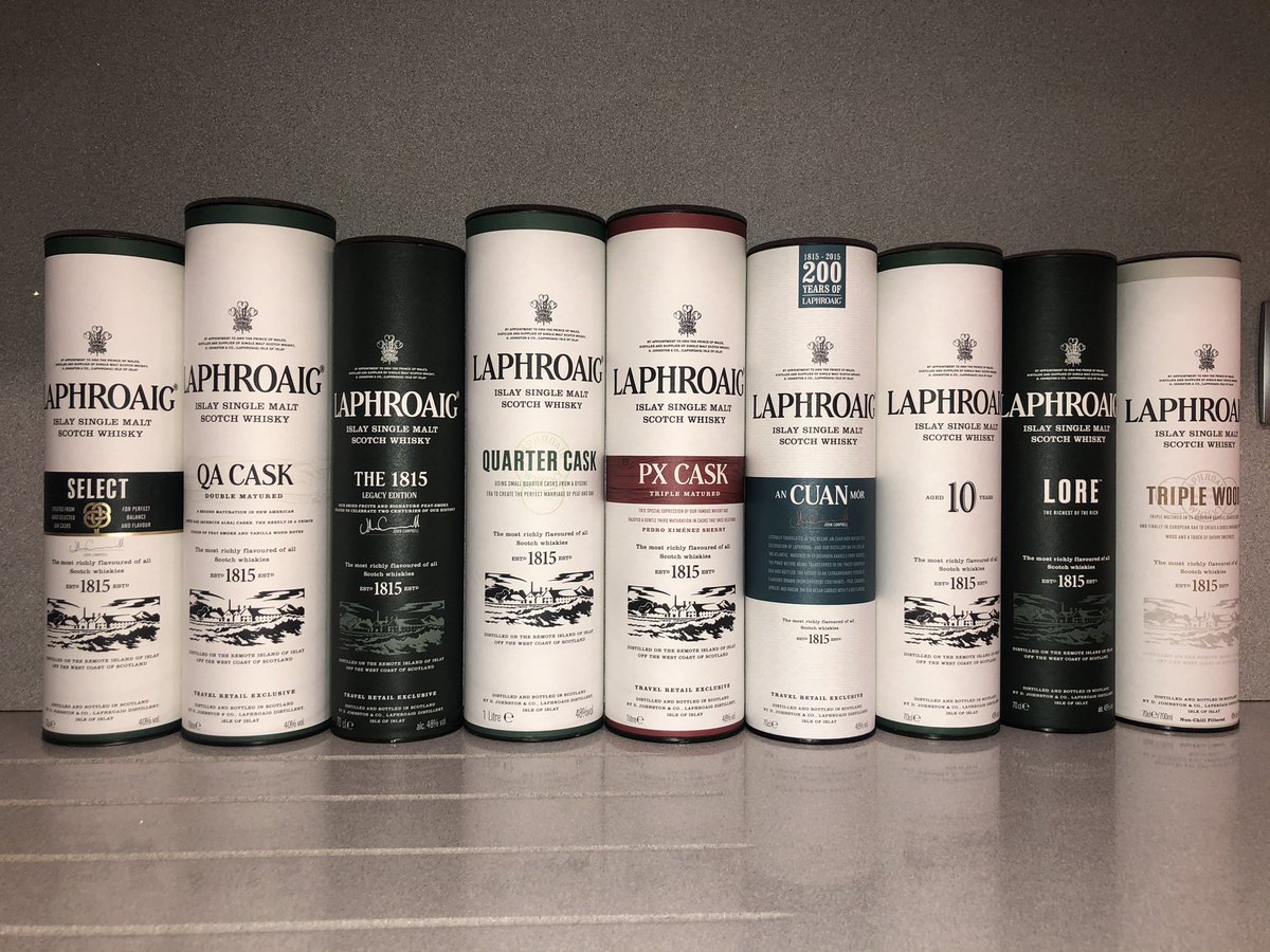 icarro's tweet photo. Debo confesar que estoy + cerca de que me diagnostiquen un trastorno obsesivo compulsivo con los whiskies de la Isla de Islay q de que me nombren hijo predilecto de allí. Aquí la foto de familia tras las nuevas incorporaciones de @Laphroaig @Ardbeg @Bowmore y #CaolIla Seguimos🥃 https://t.co/SzSzhmqp73