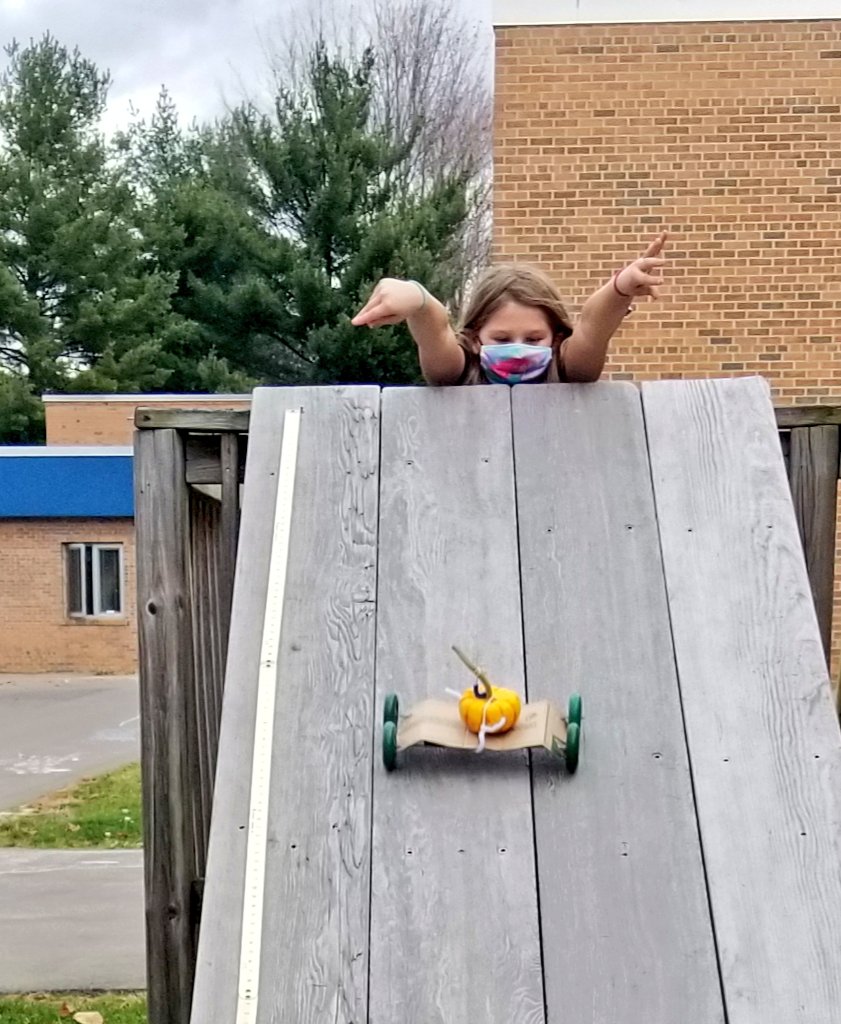 75navigator's tweet photo. Even with COVID, we were able to squeeze in Pumpkin Dragsters! @cchopp @bcteacher #STEMAcademy #Innovationeducatorcorps #engineerdesign https://t.co/L0JTmrlQh2