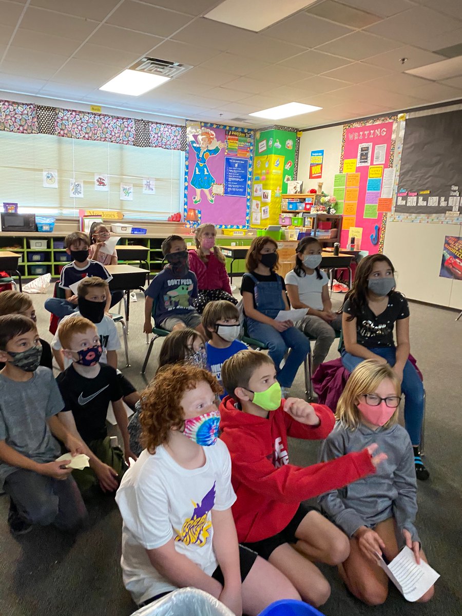 JonesTeachesMe's tweet photo. We were so blessed to hear the amazing @erindowning speak about writing, reading, dogs, and even a bit of cats. Thank you for taking the time to inspire our kids! Students immediately asked for more #PuppyPirate time. @CorbellElem https://t.co/owkh2S2eFU