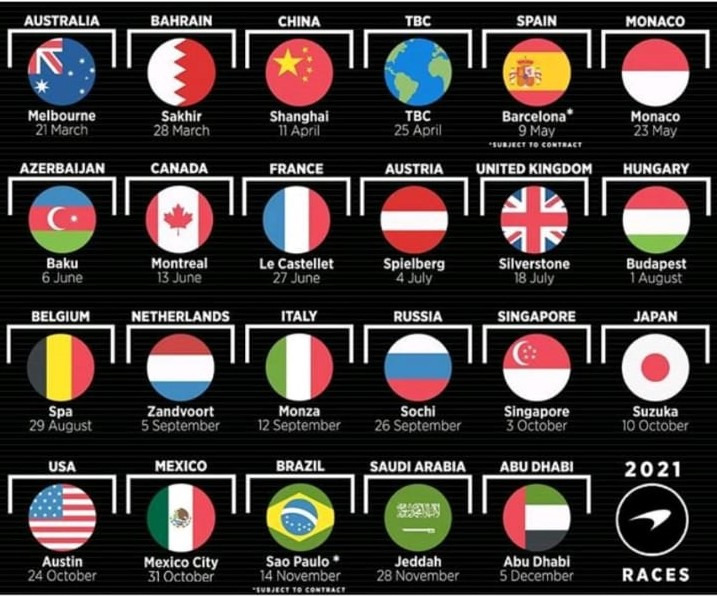 EmbossEventsF1's tweet photo. All the F1 races for 2021 have now been released, but if you could choose a race location, where would it be?
#F1 #Formula1 #motorsports #Motorsport #hospitality #events #EventsIndustry https://t.co/MljlB2Zut7