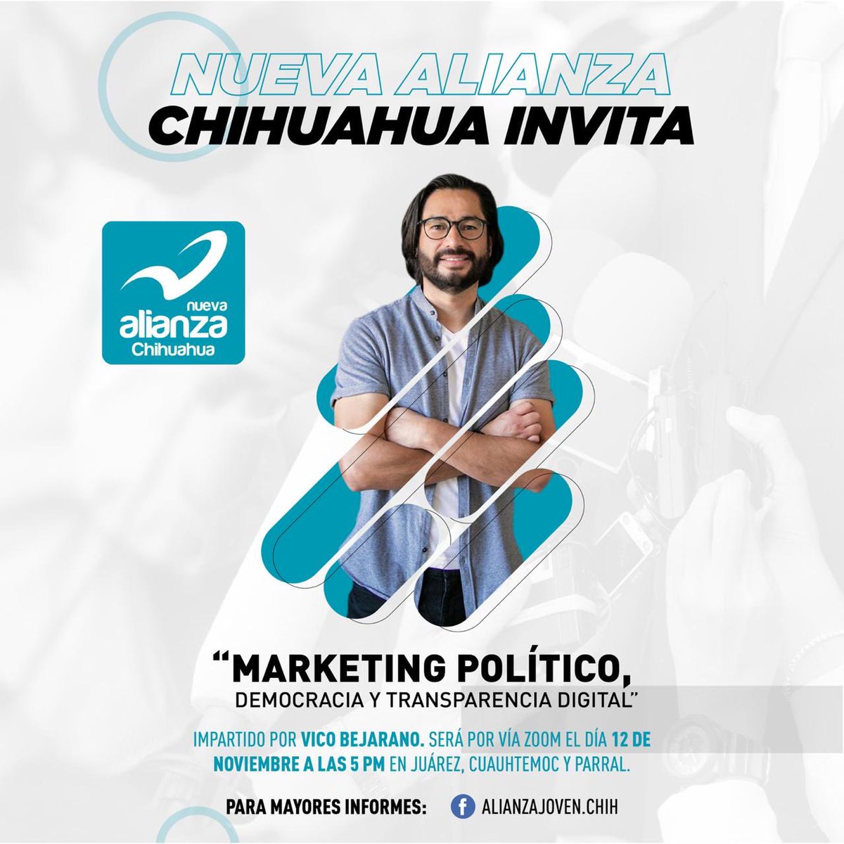 jahiraldama's tweet photo. Por el éxito que tuvimos con el taller de Marketing Político lo replicaremos para nuestras amigas y amigos de Cd. Juárez, Parral, Cuauhtémoc y zona serrana este jueves 12 de noviembre #NuevaAlianzaAvanza #FuerzaTurquesa https://t.co/VBD99XDbx0