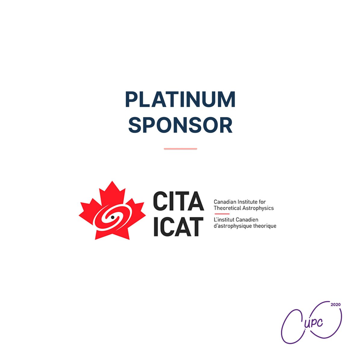CUPC2020's tweet photo. We would like to thank the Canadian Institute for Theoretical Astrophysics @CITA_ICAT for being one of our platinum sponsors! https://t.co/9n5ruUNKCQ