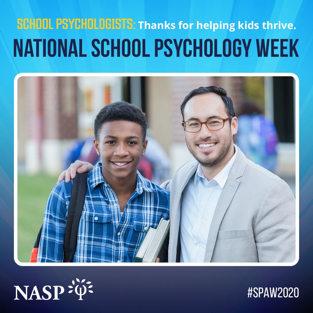 We appreciate the sacrifice and work of school psychologists. Even in the face of extreme circumstances, you have risen to the occasion to ensure children receive efficient and equitable services.

#SPAW2020