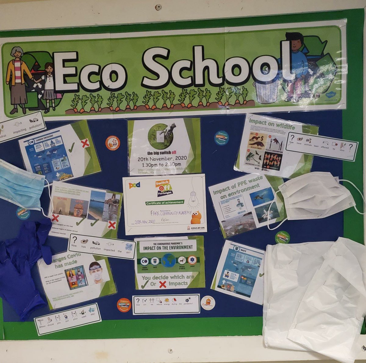 PCABlackpool's tweet photo. The ECO warriors at PCA are on countdown to our annual 'Big Switch Off' event. We aim to hit a 25% reduction of energy consumed in just 1 hour. Classes will be taking part in activities linked to the impact Covid has had on Sustainability. @EcoSchools @Eco_Group @SeaViewTrust https://t.co/NN6wCxlbIC