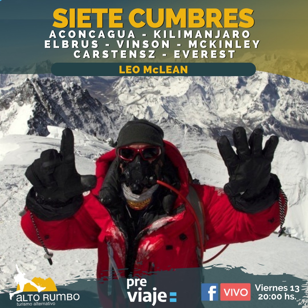AltoRumbo's tweet photo. Viernes 20 hs en Nuestro Facebook viajaremos por todos los continentes entrevistando a Leo Mclean, el primer Latino Amateur en conseguir las Siete Cumbres. Presentaremos imágenes de cada una de las cumbres de los seis continentes, añadiendo, además la más alta de Norteamérica. https://t.co/cfkzn8OgDW