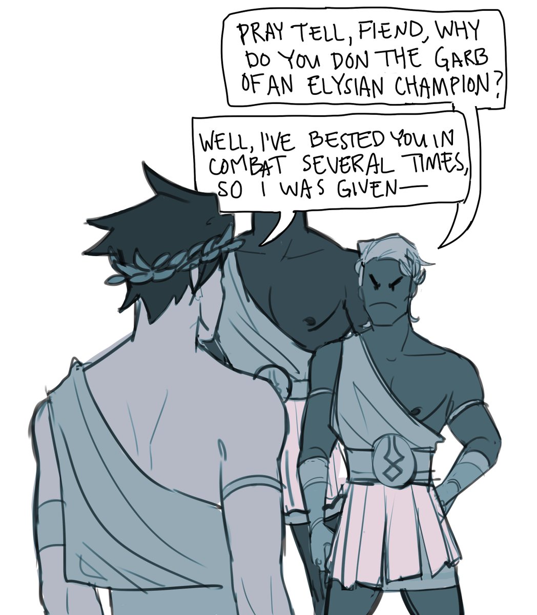 eggcheff's tweet photo. #HadesGame  zagreus, champion of elysium, with his very good best friend theseus! https://t.co/T65PY3UMqS