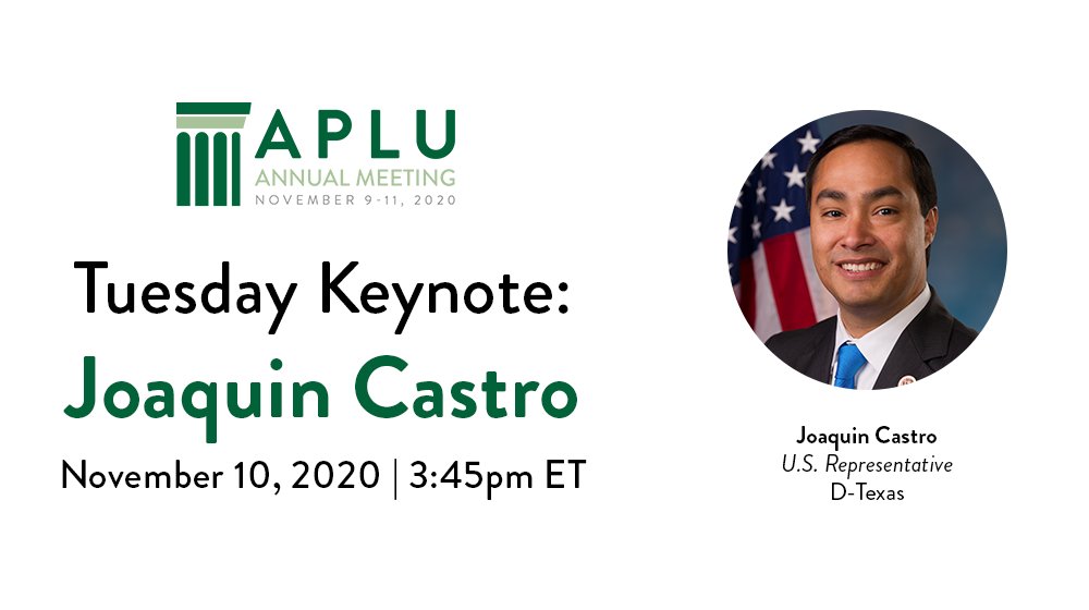 APLU_News's tweet photo. Please welcome to the virtual stage, @JoaquinCastrotx! #APLU2020 https://t.co/93bkTZfQln
