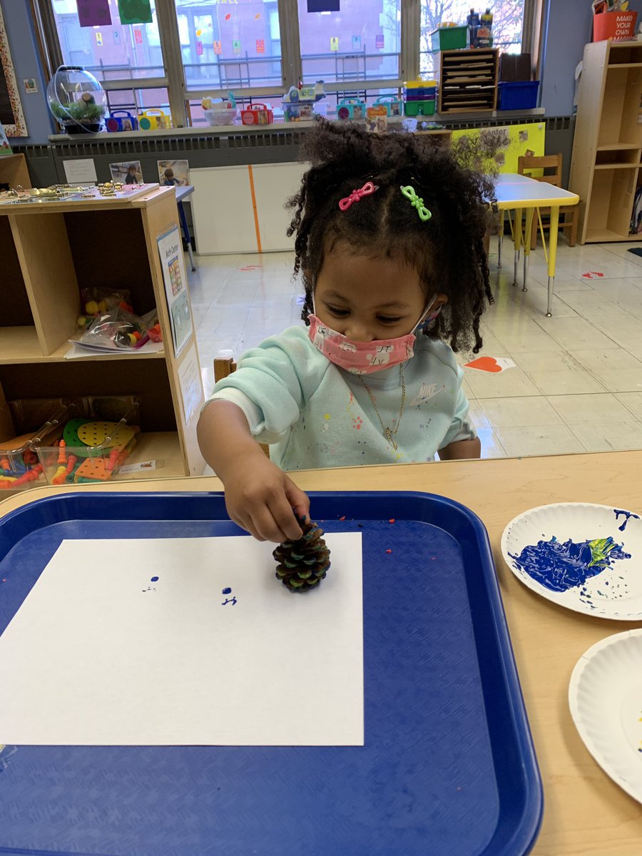 MsJessica_SBES's tweet photo. Tree Unit- We explored Pine trees and learned that we can find pine cones on the tree! We used pine cones to paint and used descriptive words to explain how the pine cones felt! We used magnifying glasses to enhance size and legos to build different trees in the book, Tree Count. https://t.co/SV7nDy8TKV