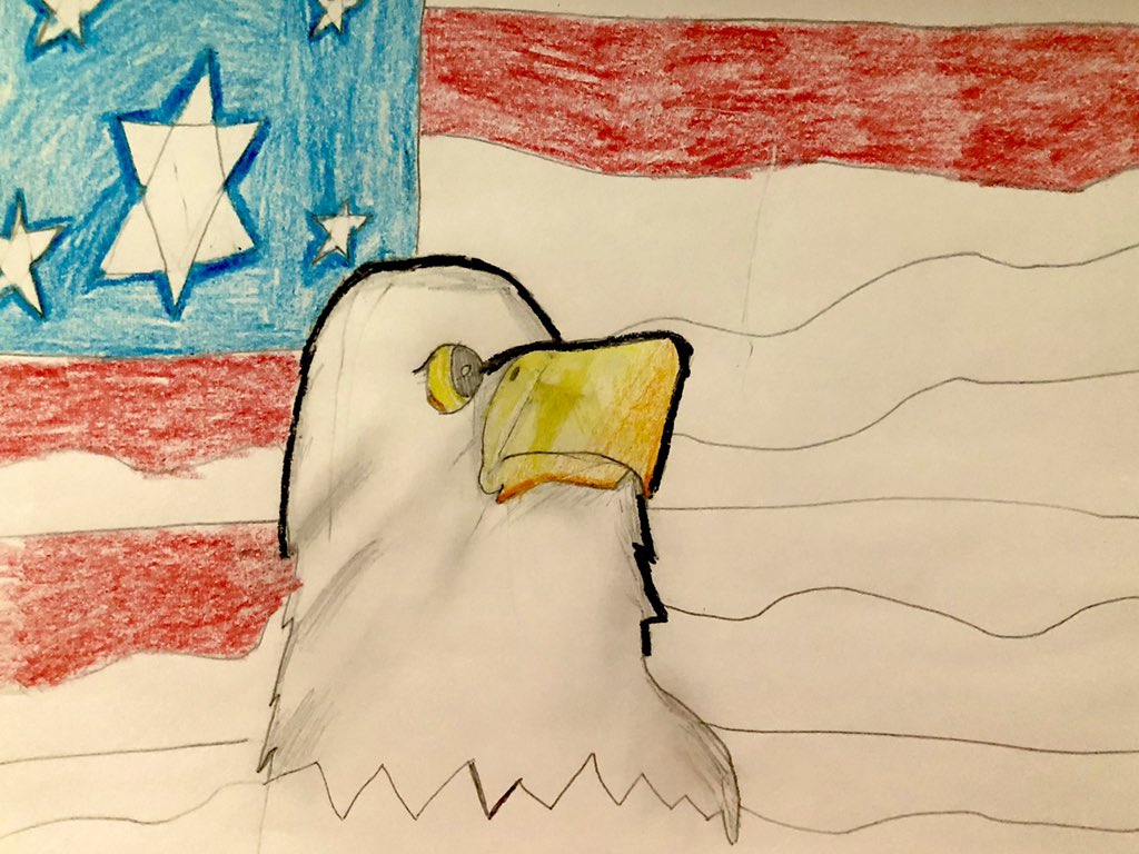 ArtWithMsBell's tweet photo. 3rd grade Stark Stars are sending Veterans Day love! Thank you, Veterans! 🦅🇺🇸  #starkstars   #spsheart https://t.co/F6EArPujC9