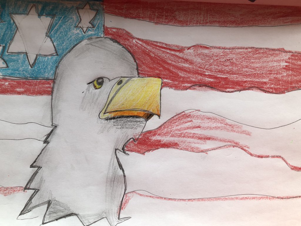 ArtWithMsBell's tweet photo. 3rd grade Stark Stars are sending Veterans Day love! Thank you, Veterans! 🦅🇺🇸  #starkstars   #spsheart https://t.co/F6EArPujC9