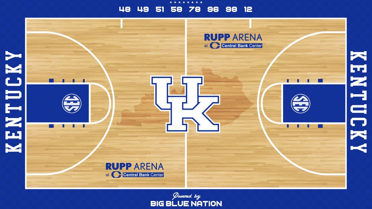 Cats_Coverage's tweet image. Retweet if you’d like to see this as the court design inside Rupp Arena. (via @75toRupp)