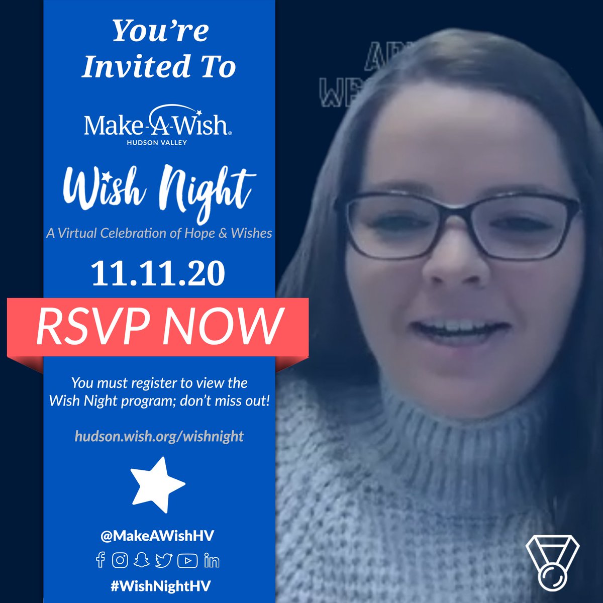 MakeAWishHV's tweet photo. On this Veteran's Day eve, we invite everyone to register for our #WishNightHV at https://t.co/0csRTt361J🌟⁠ 

The event will be hosted by @Arda and will highlight our 20-year partnership with @ArmyWP_Football and @WestPoint_USMA - you don't want to miss it! #VeteransDay #GoArmy https://t.co/XvyEACbl5K