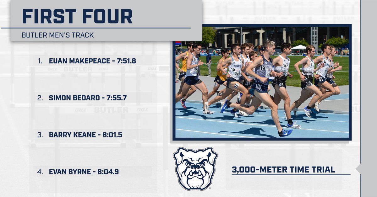 butlerXCTF's tweet photo. You could say the 3,000-meter time trials went well. 🔥

Click the link to see all 1️⃣4️⃣ new Bulldog PR's! 

#FastDawgs | https://t.co/oobtulwRTD https://t.co/AnRGezJnv4