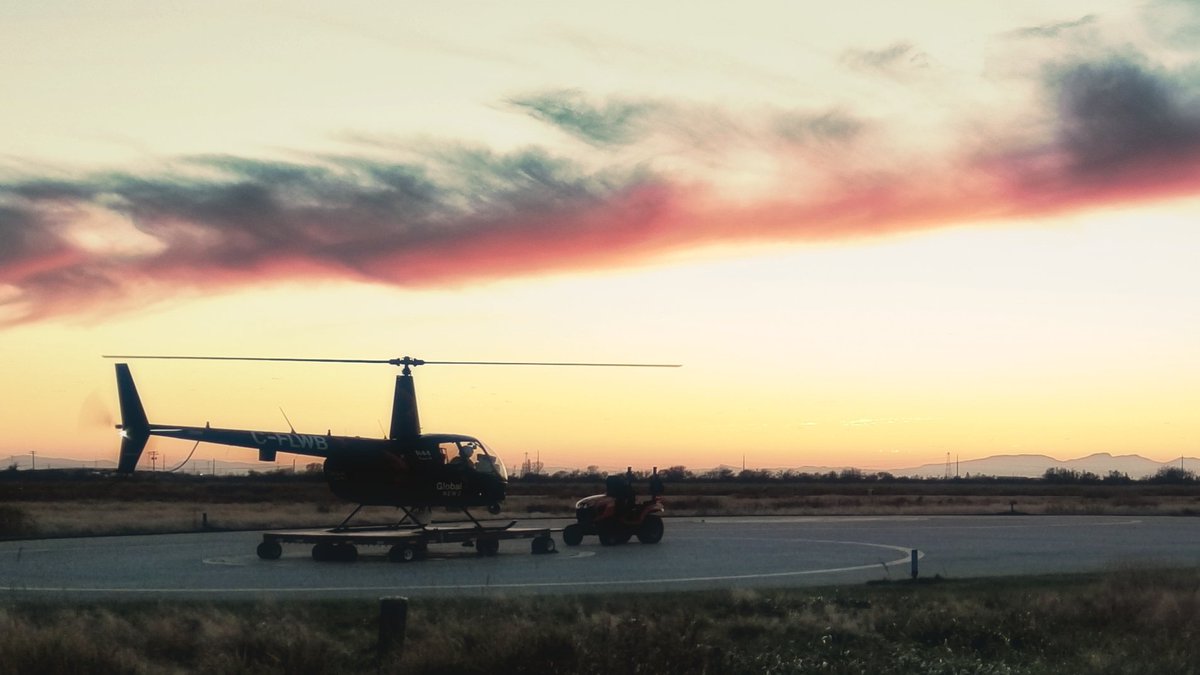 TrishJewison's tweet photo. My ride 🚁 #Vancouver #czbb #BoundaryBay #DeltaBC #helicopterlife #sunset @GlobalBC @AM730Traffic @CKNW https://t.co/yhkOVPyufo