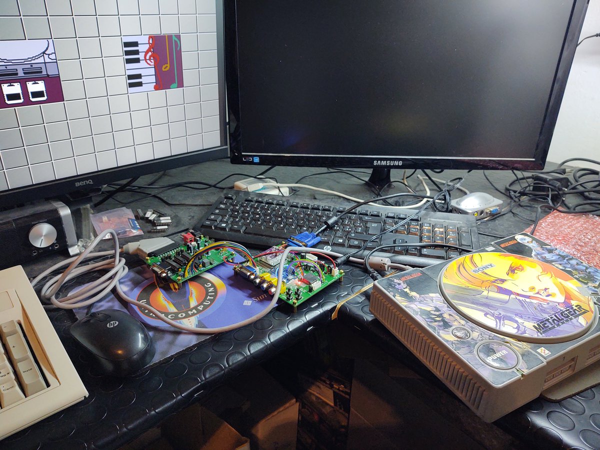 tabifata's tweet photo. Testing my prototype adapter board for the #GBS8200 scaler. It includes a csync stripper, a TTL to analog converter (for CGA), a H/Vsync combiner and an audio attenuation circuit. I already found things I need to fix/change, but it's an encouraging start. #retrogaming #scaler https://t.co/potwZns55Y