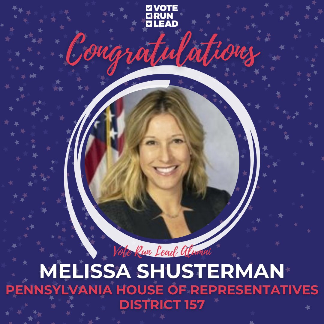 VoteRunLead's tweet photo. Congratulations to incumbent Melissa Shusterman on her re-election to the Pennsylvania House of Representatives to represent District 157!

#RepresentationMatters #ElectMoreWomen #WomeninPolitics #VoteRunLead #VoteRunLeadAlum

@MelissaForPA https://t.co/zWQfaBoEpi