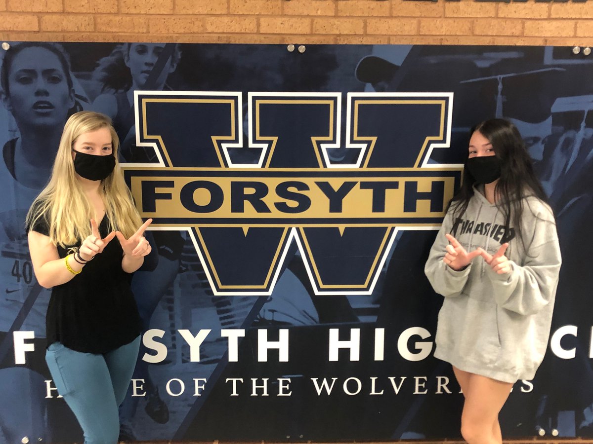 WestForsythHigh's tweet photo. "We wear the mask because we are seniors and we want a normal graduation!" - Haylee C. &amp; Sydney M. Keep West at its best!  #ProtectTheDen #MaskUP #StepUPFCS #IamWestForsythWeareFamily https://t.co/UZrs4UjWSw