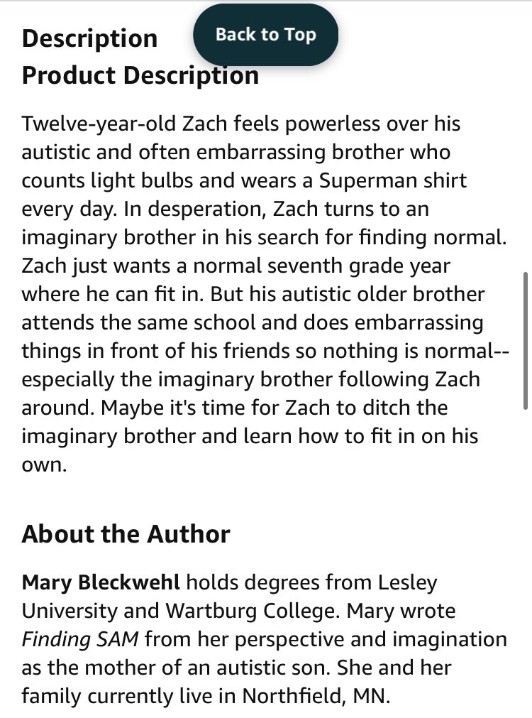 TW: ableism (in particular against autistics) Hi friends! A new middle grade book has come to my attention that is honestly abhorrent. If you read the blurb, Finding S.A.M is about the brother of an autistic boy who finds it embarrassing to have an autistic brother 1/8