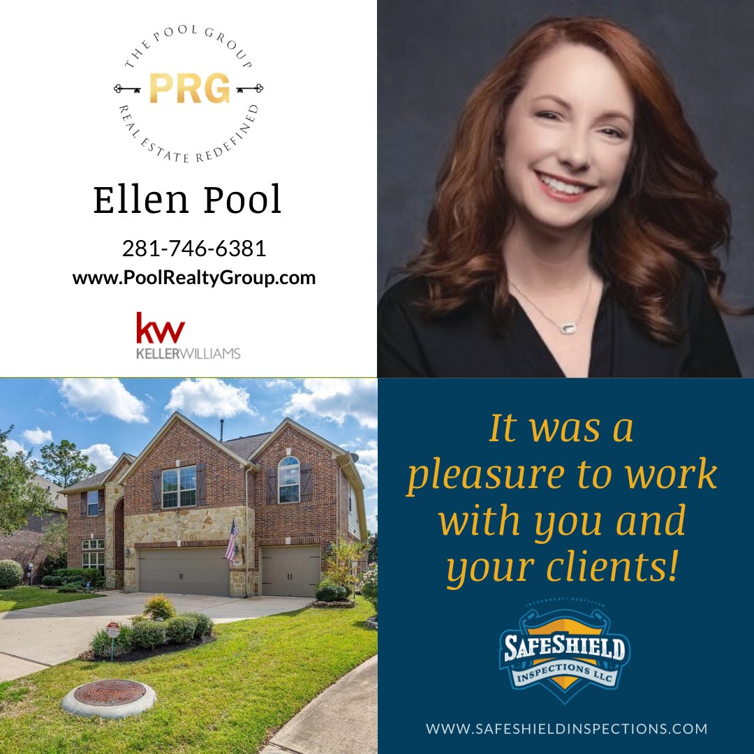 SafeShieldInsp's tweet photo. Ellen, we appreciated the opportunity to help your clients recently for their home inspection in Spring! #realestate #home #house #homeinspection #safeshieldinspections #supportlocal #veteranowned #smallbusiness #ellenpool #poolrealtygroup #kellerwilliams https://t.co/FQBJE3ZIP4