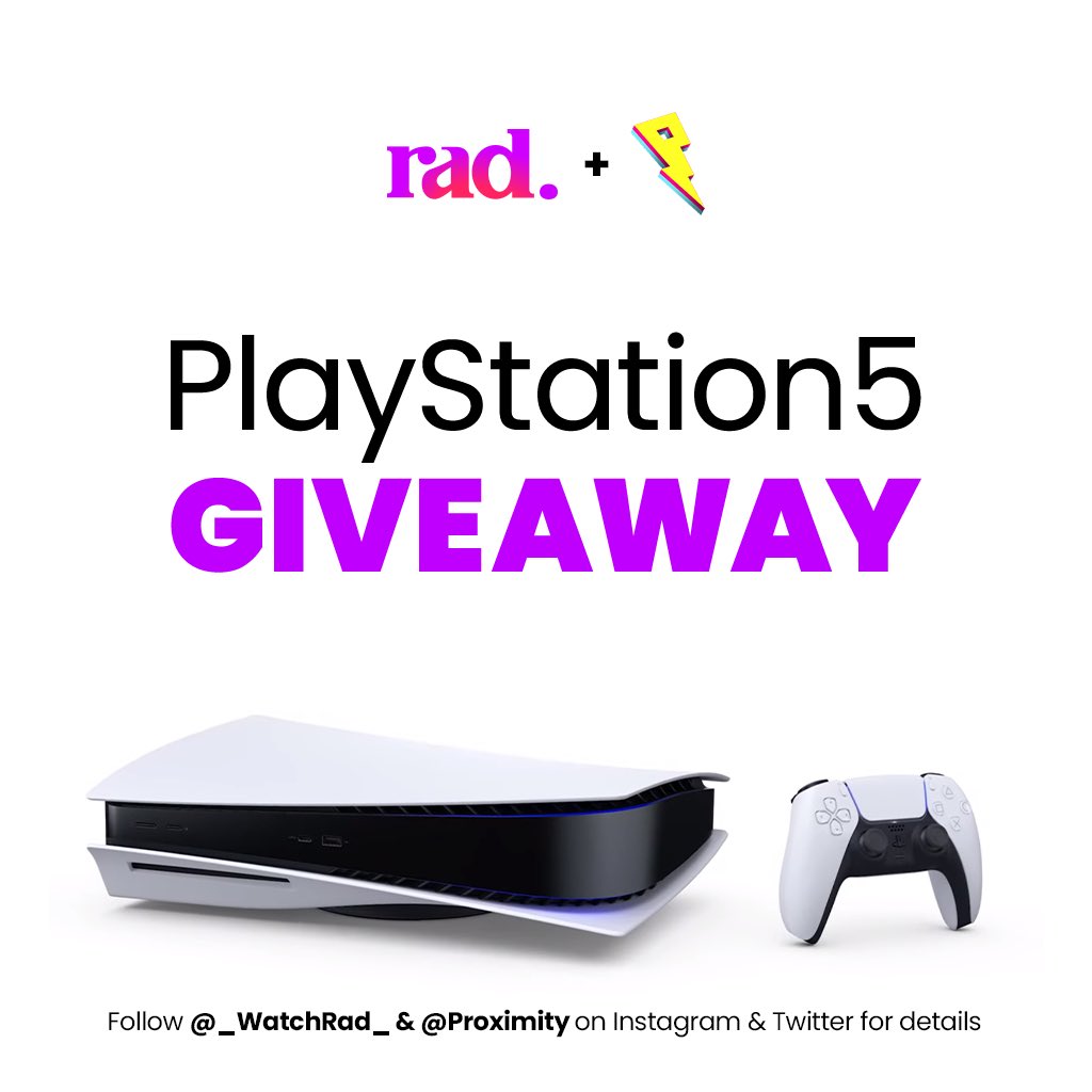 PS5 GIVEAWAY🎮.

FAV+RT

FOLLOW <a href="/PROXIMITYM/">Proximity</a> + <a href="/_WatchRad_/">⚡️📺</a>

CREATE ACCOUNT ON RAD.LIVE

WINNER ANNOUNCED NOV. 13