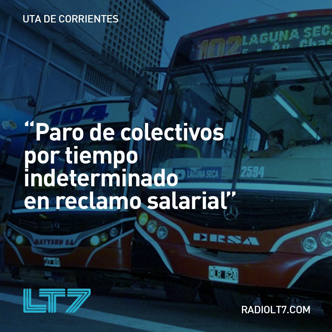 LT7Noticias's tweet photo. #URGENTE ⚠🚌 UTA anunció #ParoDeColectivos desde mañana y por tiempo indeterminado
👉 https://t.co/haHF5PLRDL https://t.co/0dvlTvVg7a
