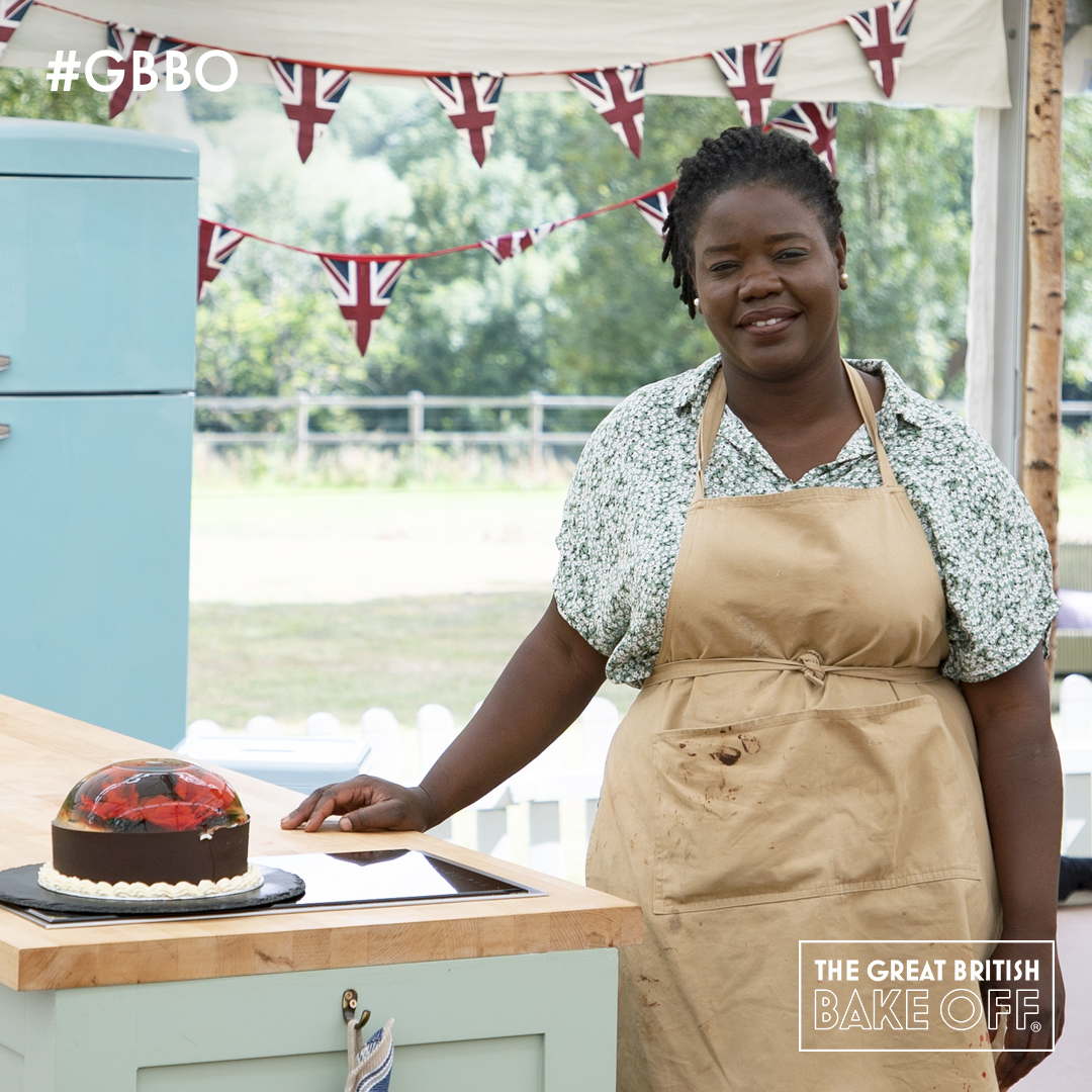 BritishBakeOff's tweet photo. Hermine and her Chocolate &amp; Raspberry Mousse Jelly Cake Showstopper. #GBBO https://t.co/0wvWMLbcoA