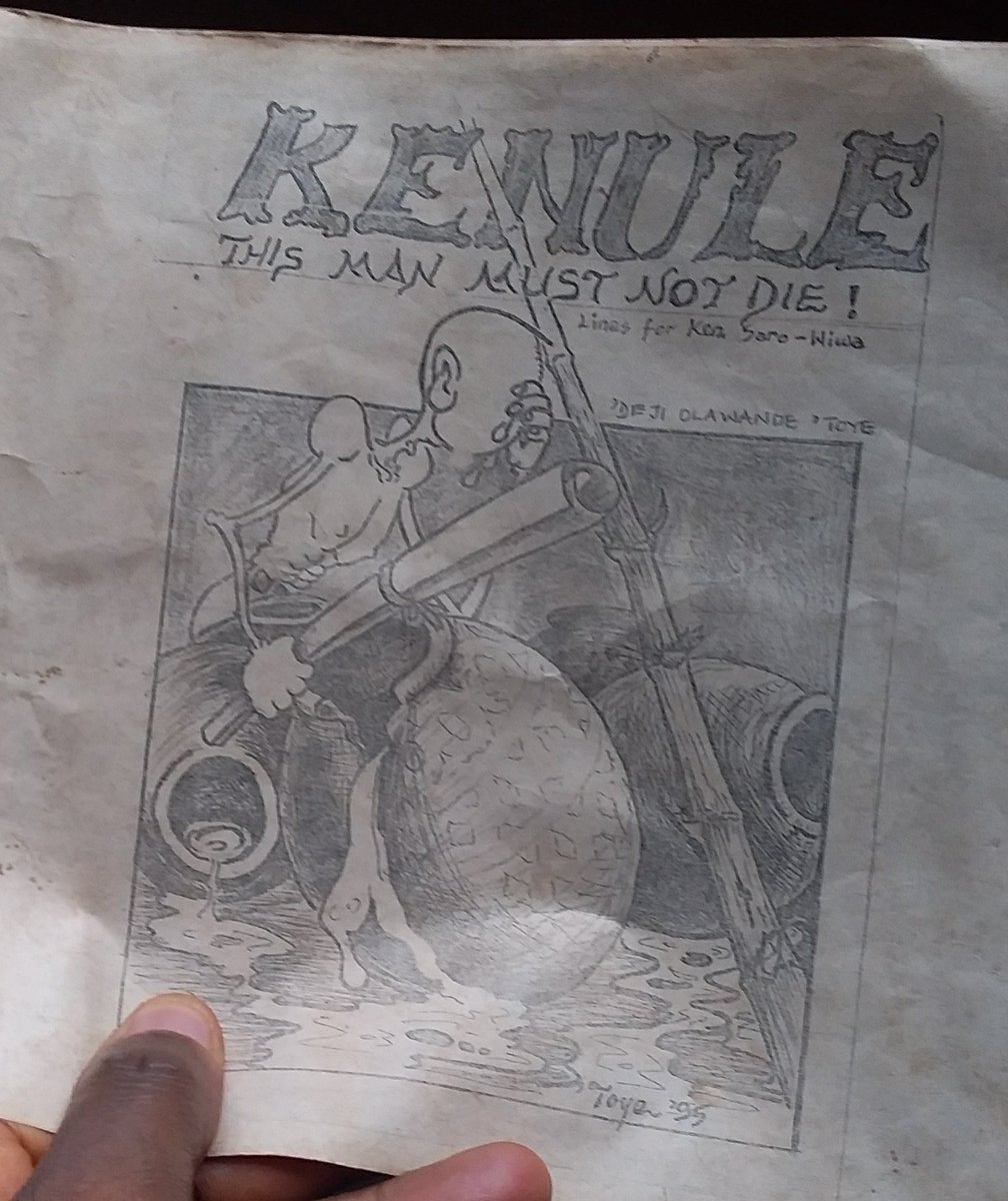 25years ago today, I took this manuscript to my first conference of ANA in NIALS, Unilag. It was a selection of poems, including one that I wrote four days earlier for Ken Saro-Wiwa and the Ogoni 9, then already condemned. News would filter in later of the hanging...1/2