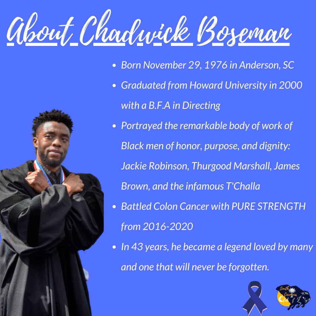 HUSCBison's tweet photo. To honor the life of our dear Chadwick Boseman, we are hosting a Colon Cancer Dollar Drive to celebrate Chadwick during his birth month. Proceeds will be donated to the Colon Cancer Coalition. We are asking that you give at least $1 in support of our goal! https://t.co/aQTz0Be9hB https://t.co/Uf2mB4V3SD
