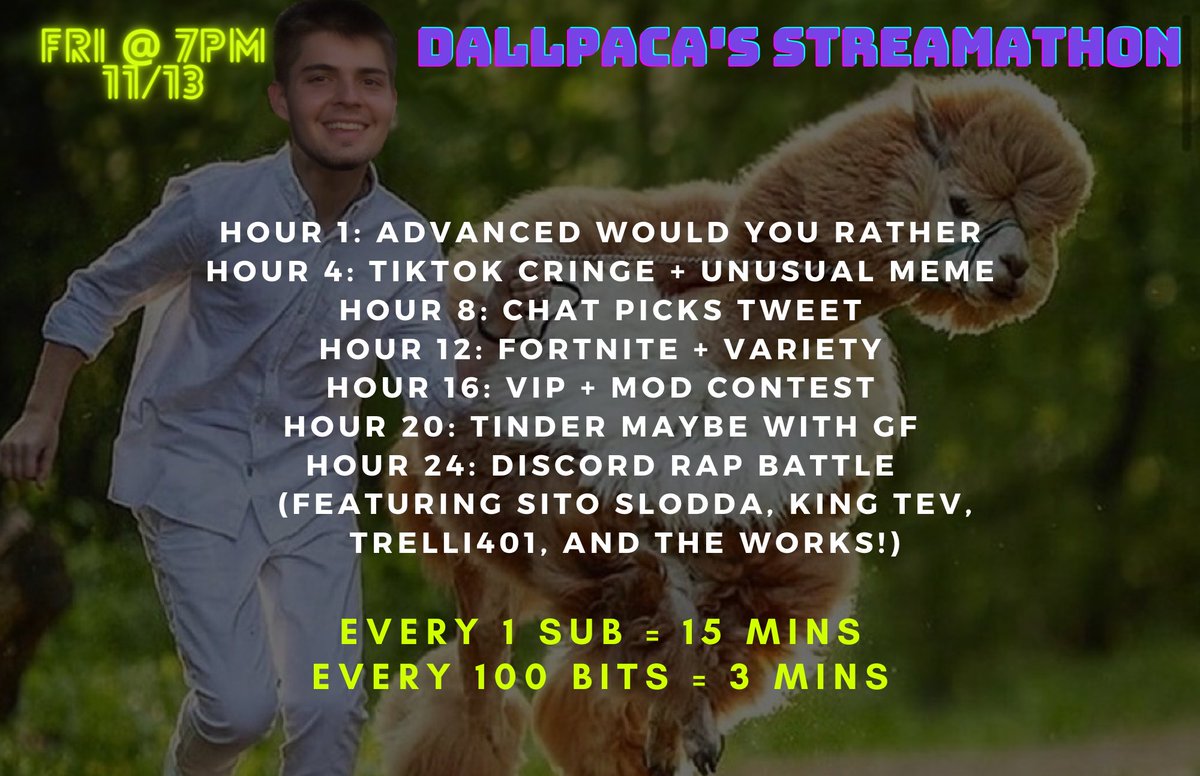 Dallpaca's tweet photo. To celebrate 500 followers I cooked up a little streamathon. Hope to see y'all there. https://t.co/oCZPlD9wCR