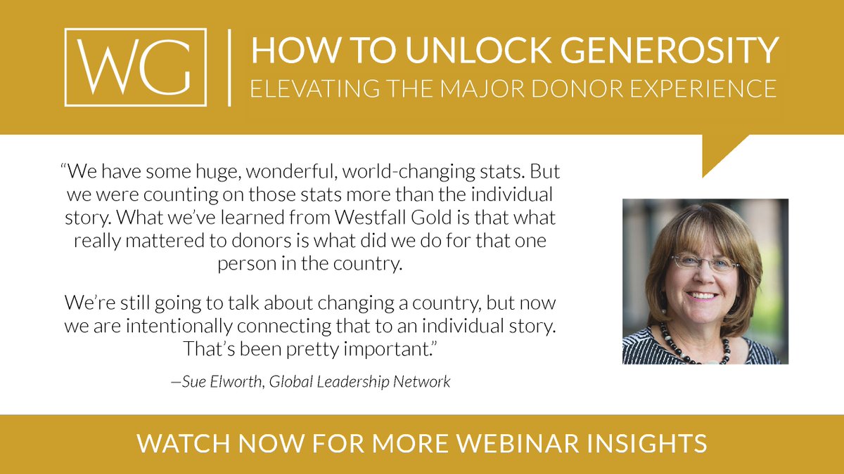 We continue to hear how beneficial our webinars have been, and we hope you feel the same way. Watch our last webinar for additional insights for your major donor cultivation and for the inside look at what makes the Westfall Gold approach successful.

westfallgold.com/thevaultposts/…