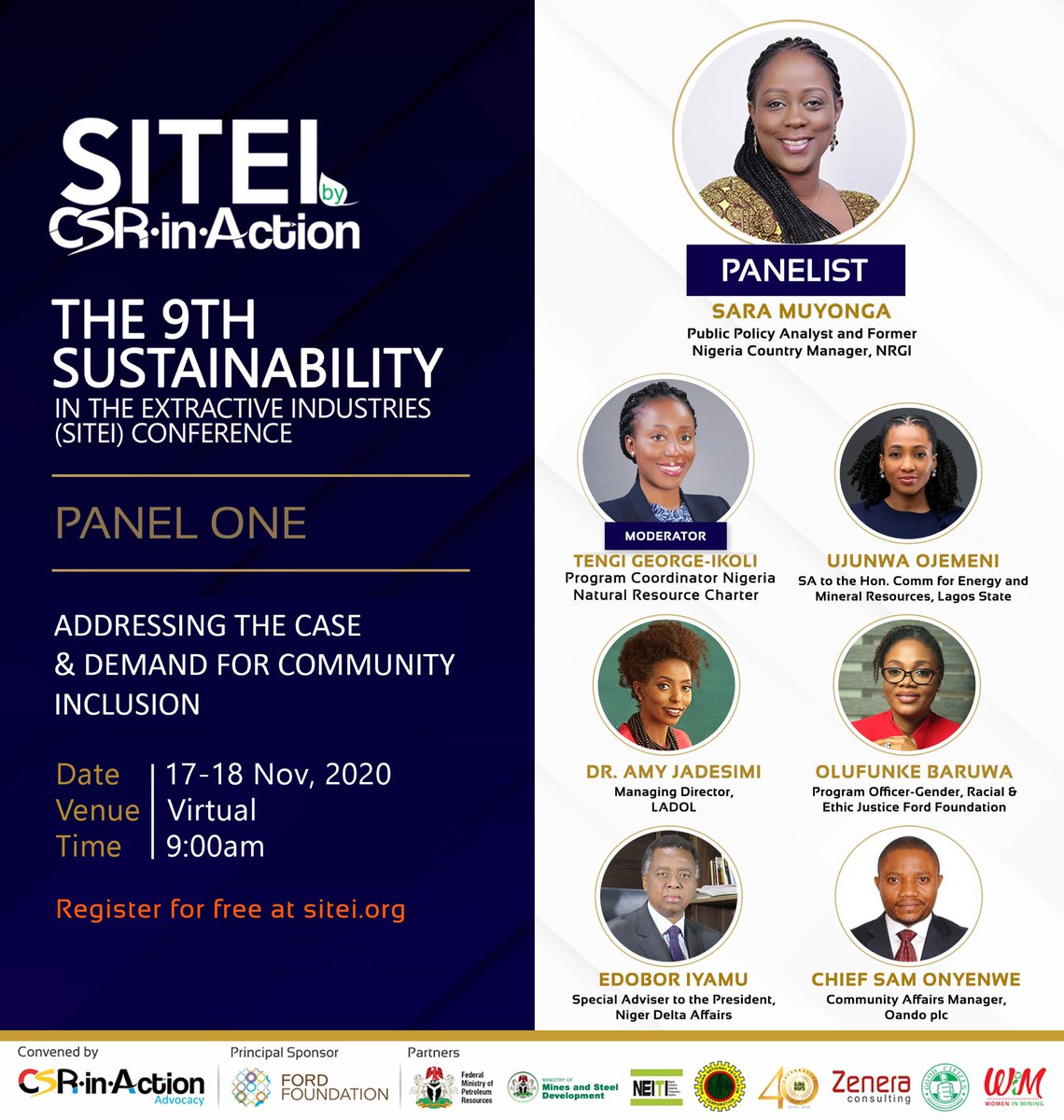 I will be joining this exciting panel next week to discuss meaningful community engagement and inclusion in extractive industries. Registration is ongoing, come join us!!! #Sitei #sitei2020 ⁦<a href="/SiteibyCiA/">#SITEI2020 #CAHRawards</a>⁩