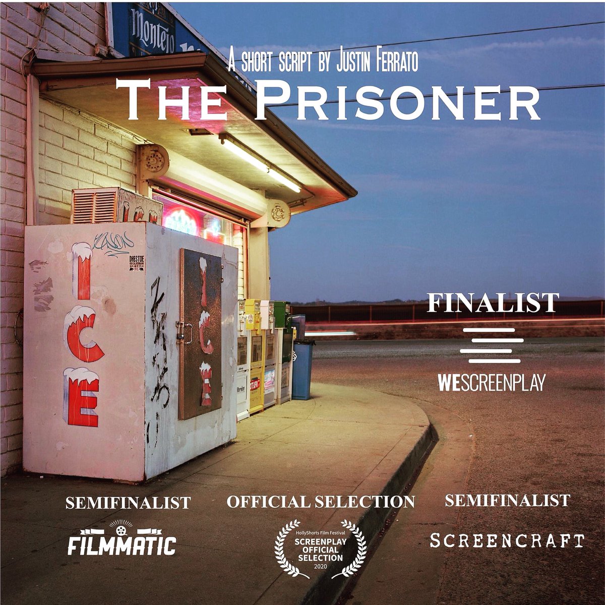 JustinFerrato's tweet photo. Oh WOW- very thrilled to announce my short screenplay 'The Prisoner' has been selected as a FINALIST in the @WeScreenplay short script competition! The final round will be judged by Oscar Short Film Filmmakers! https://t.co/lotpA3UuTh