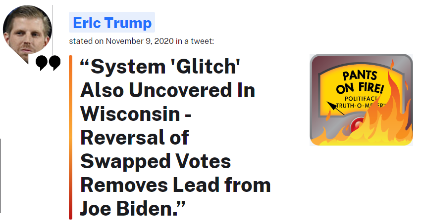 ericlitke's tweet photo. Contrary to baseless claims from @EricTrump and @gatewaypundit, Rock County did not have a glitch that stole votes from President Trump. 

Here's what actually happened: https://t.co/s2QkUFS3Ze https://t.co/YSUApfjuo9