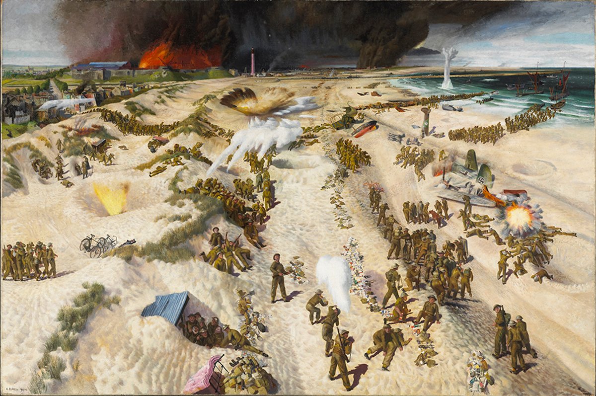 NatGalleryCan's tweet photo. Richard Eurich, "Dunkirk Beaches, May 1940" (1940-41). Oil on canvas. Gift of the Massey Collection of English Painting, 1946. NGC, Ottawa.
Discover the work in #NGCMagazine: https://t.co/JRRI5ECZd9
#RichardEurich #WWII #RemembranceDay #RemembranceDay2020 #YourNGC https://t.co/DQ1sbpu1d0