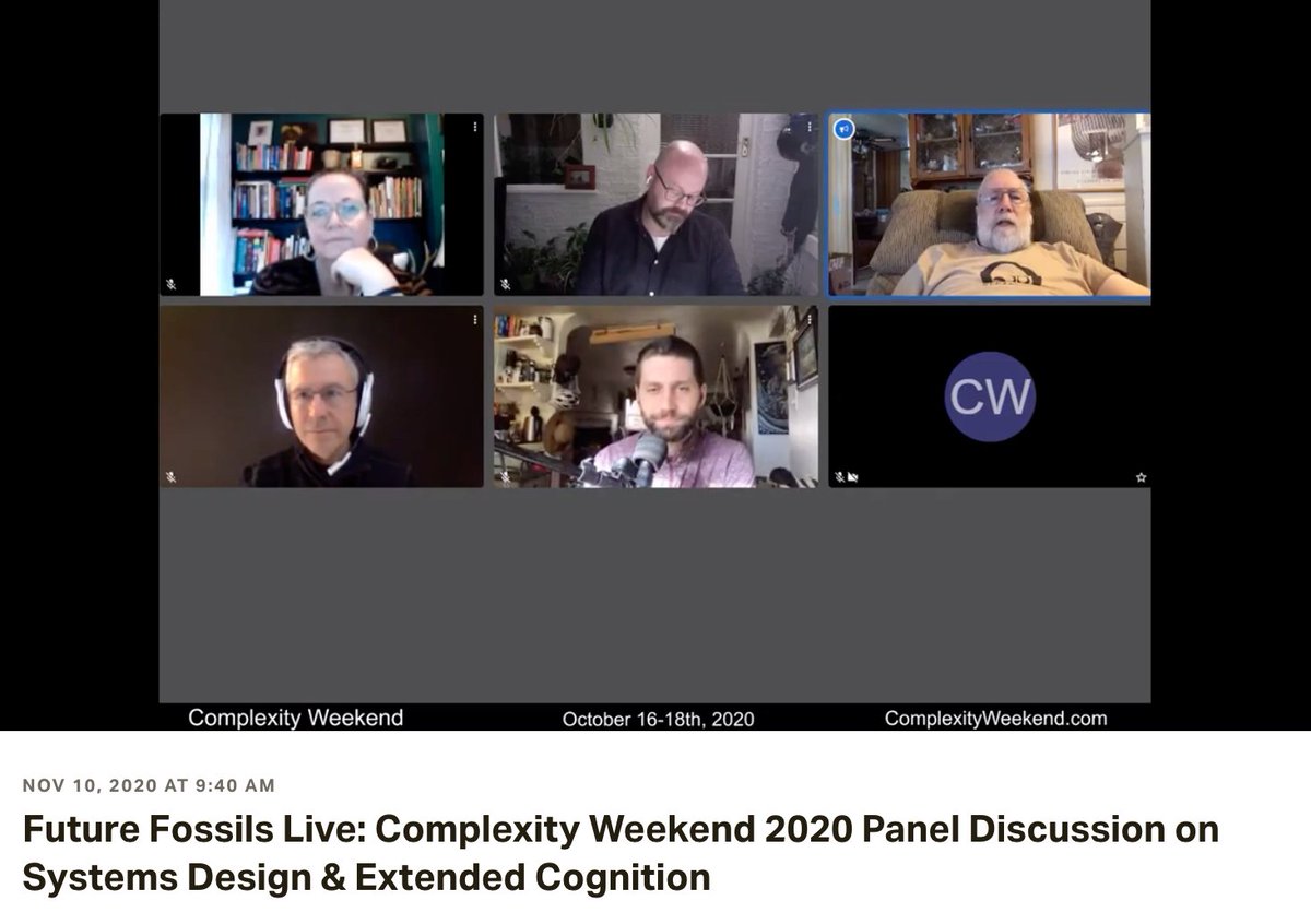 michaelgarfield's tweet image. Had a delightful live #FutureFossils panel discussion at @ComplexityWeekend on #AugmentedCognition and the #ExtendedMind, #Archaeoacoustics &amp;amp; #Biomimicry with @tjjcarter @biomimicrylab @richmaccowan @pmichelu @jennhuff. Truly inspiring &amp;amp; fun!

Here it is:
patreon.com/posts/43747598