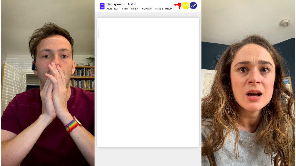 In February I came up with the idea of a horror film about a haunted google document. In March we weren't allowed out of our houses so I asked the brilliant Jess Fostekew &amp; Phoebe Sparrow to help make it. We rehearsed and filmed over Zoom, using our phones to film our angles.