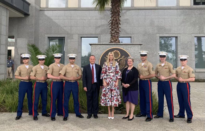 IvankaTrump's tweet photo. For 245 years, our nation’s Marines, stationed around the globe, have been dedicated to keeping our country safe.
 
Thank you for your service and sacrifice! #HappyBirthdayMarines #SemperFi https://t.co/G6l7gQGP5L