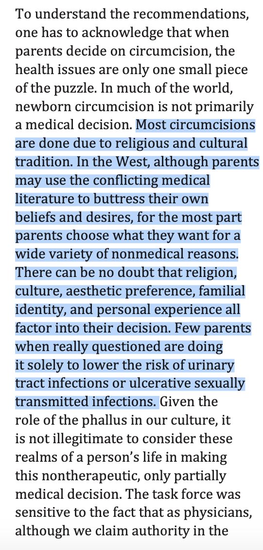"Most [US] circumcisions are done for religious and cultural reasons. Though parents may use conflicting medical literature to buttress own beliefs/desires, [they mostly] choose for non-medical reasons: religion, culture, aesthetic preference etc."  https://pediatrics.aappublications.org/content/137/5/e20160594 9/