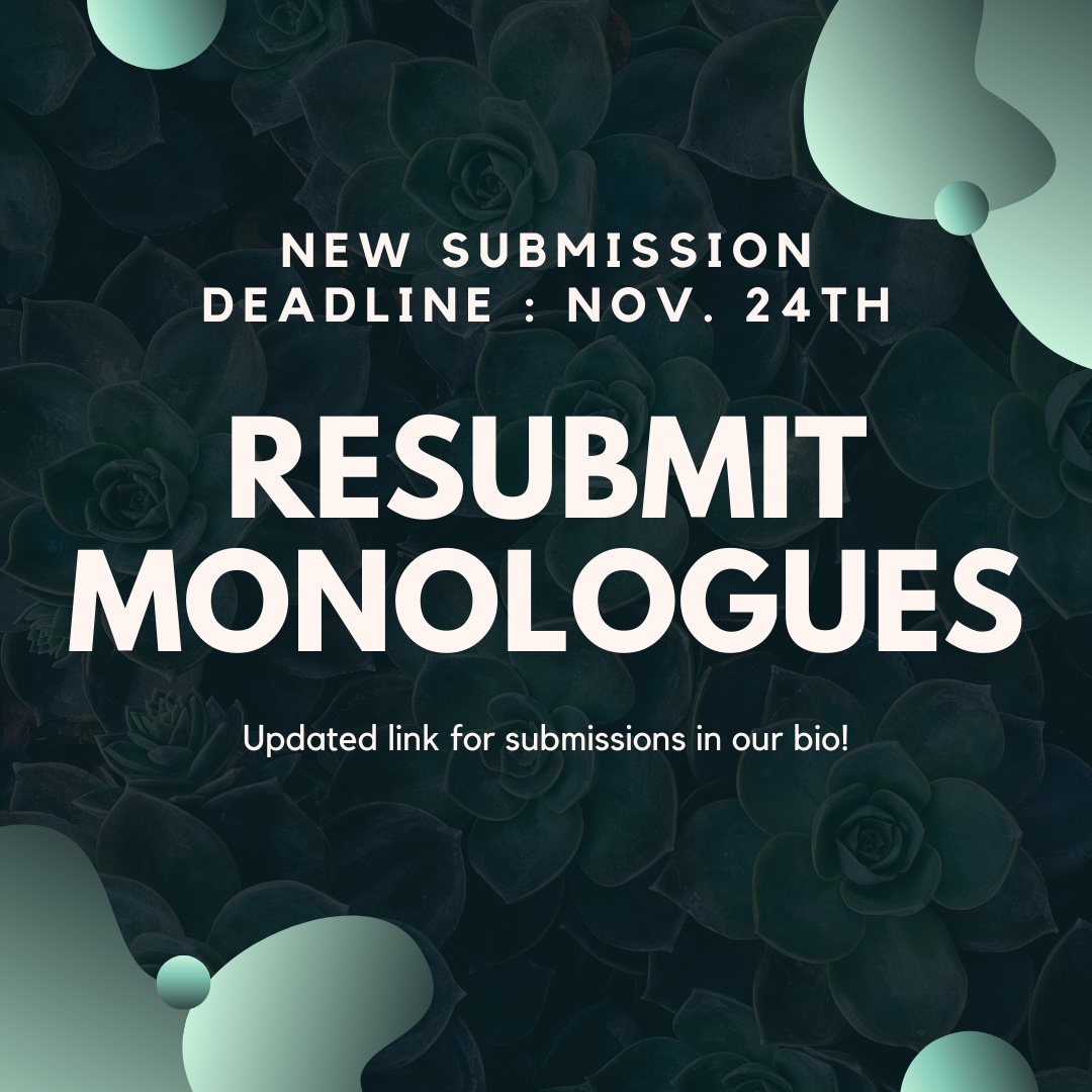 GoshenMonologue's tweet photo. To all those of you who have written a monologue this year, we want to say thank you! It takes a large amount of courage to share your story and your voice. We also want to apologize. We realized recently that our submission form has been inconsistent. https://t.co/ti7eQiQvqi