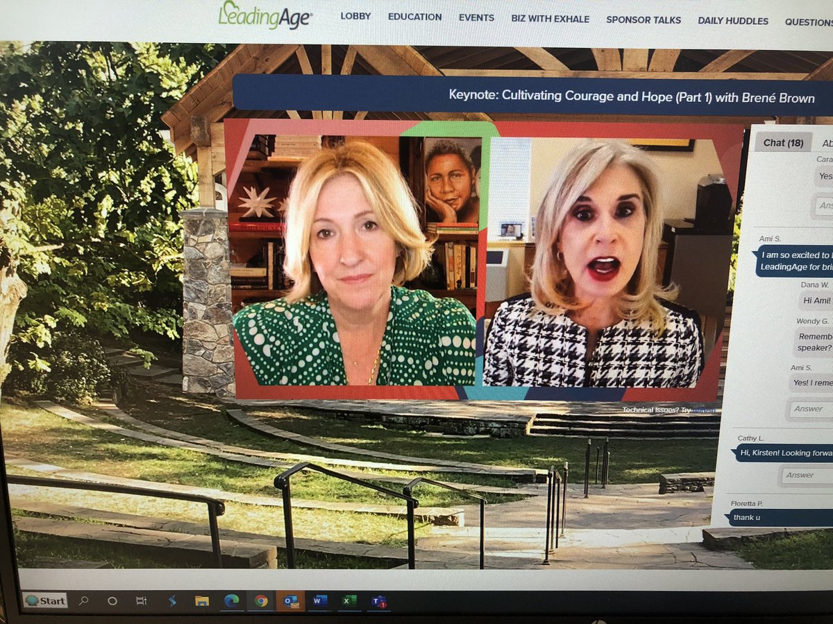 Amazing conversation! Thank you Brené Brown for seeing the work of aging service providers and sharing your wisdom with <a href="/LeadingAge/">LeadingAge</a> #LeadingAge20