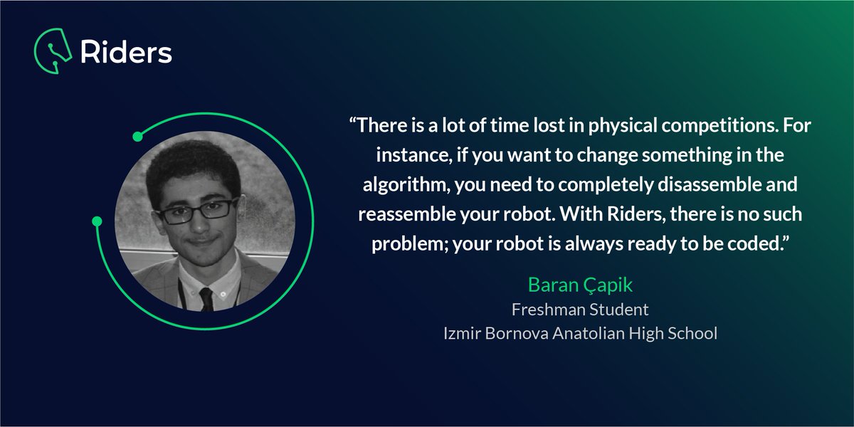 us_riders's tweet image. Our work efficiency is evident from what our participants say. Meet Baran Çapik, a freshman student, who appreciates Riders's services which pave the way towards effective robotic coding solutions. #robotics #VEX #virtualrobotics #roboticscompetition #roboticslab #codeyourrobot