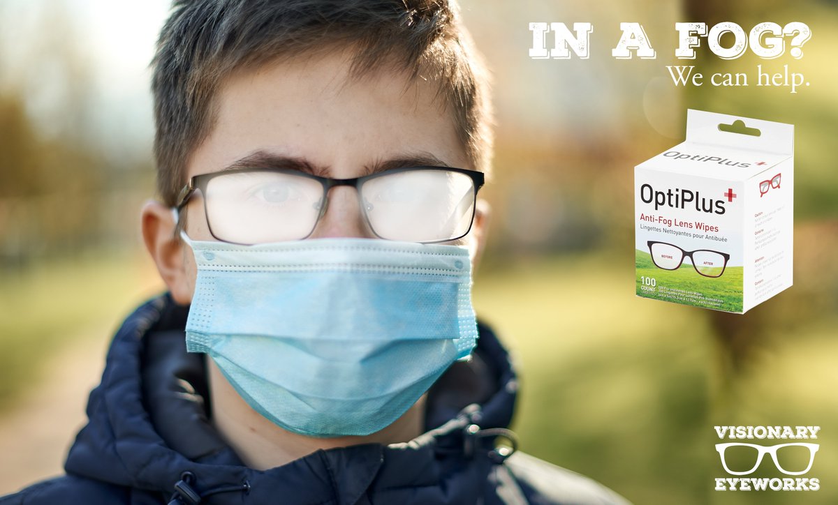 VEyeworks's tweet photo. In a fog? We can help. Stop by and pick up a box of OptiPlus+ Anti-Fog Lens Wipes! @HilcoVision https://t.co/xZWjfxIEMs