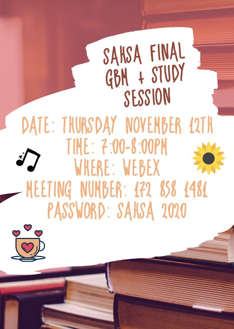 Come and join us for our final GBM of the semester this Thursday at 7:00pm!!! ☺️☺️☺️