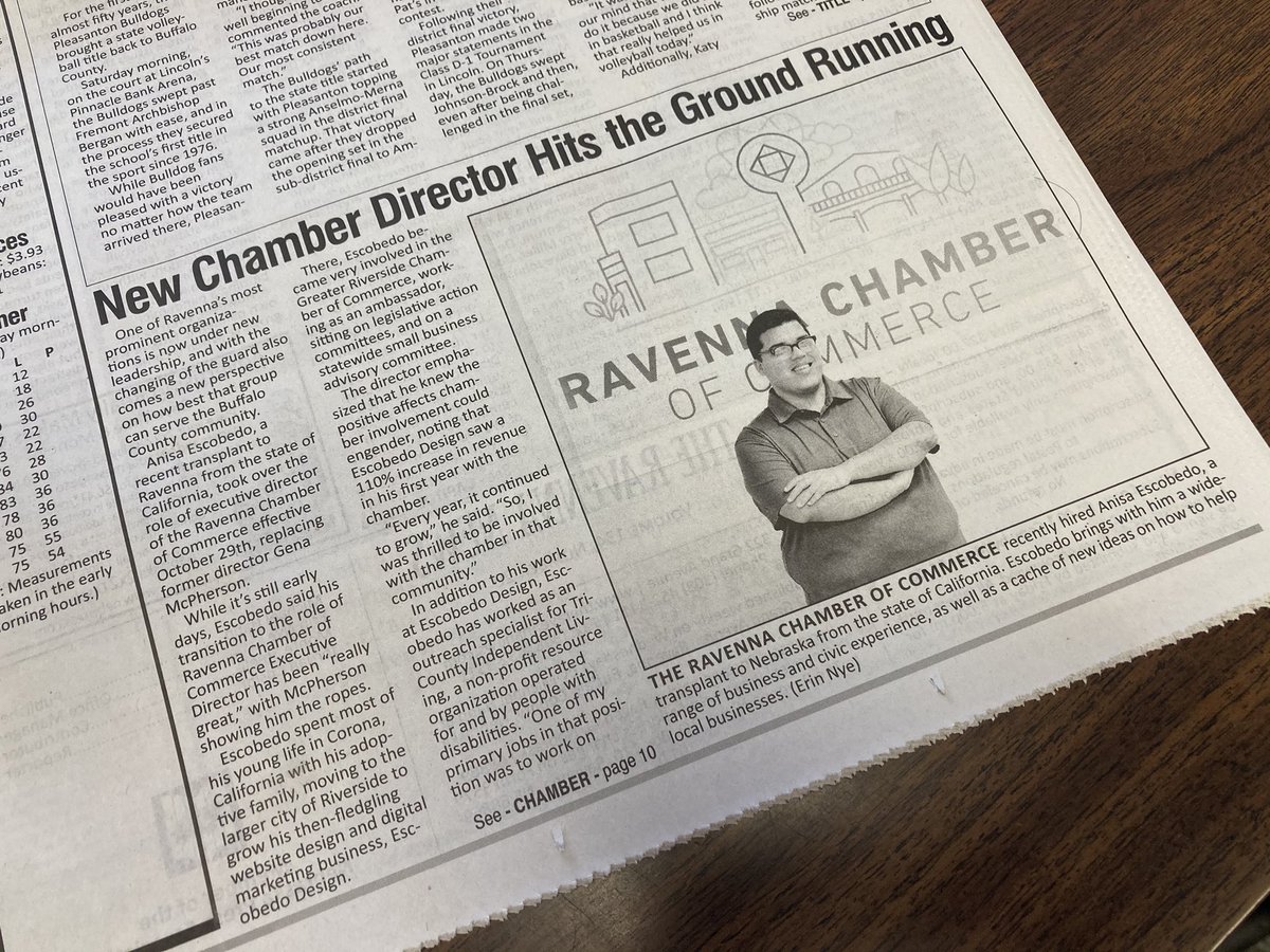 RavennaCOC's tweet photo. “New Chamber Director Hits The Ground Running” Anisa Escobedo the new Chamber Director was featured on The Ravenna News.
—-
#RavennaNews #RavennaNE #RavennaChamber #NewChamberDirector https://t.co/gtzNtoYVD4