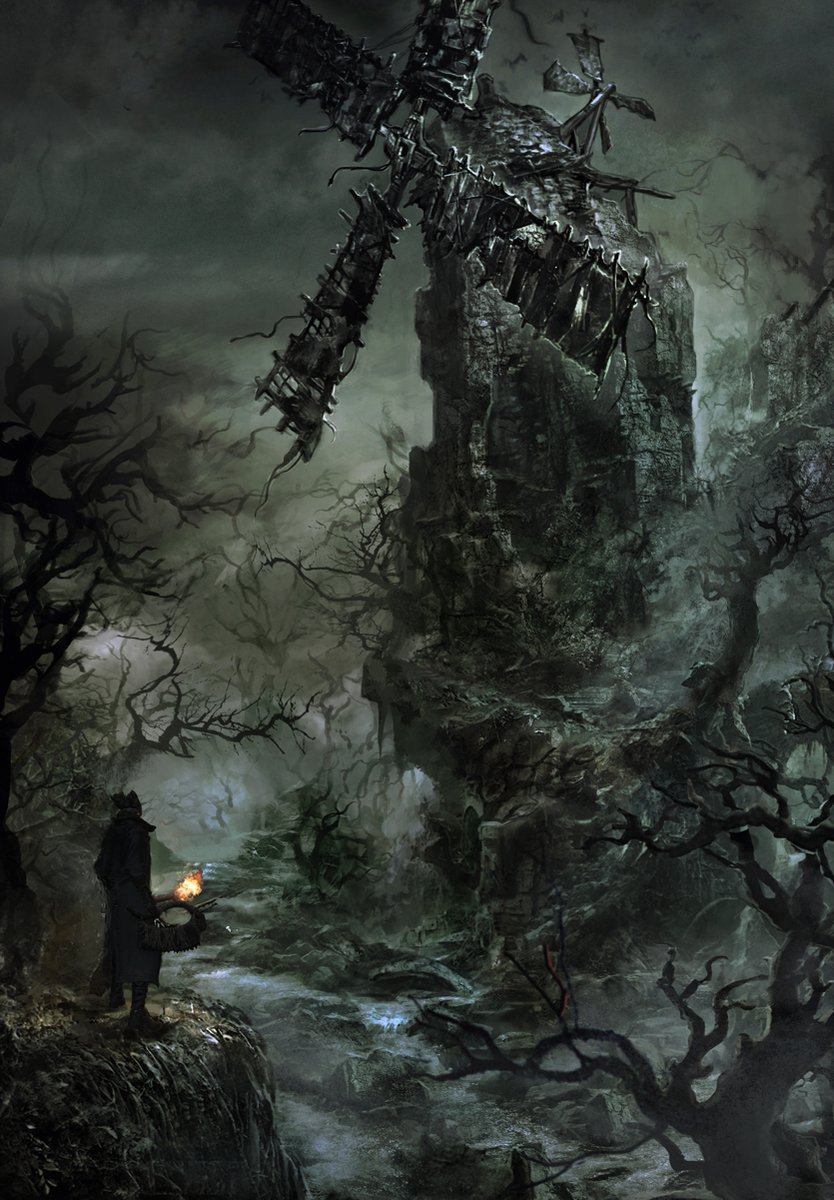 deathink's tweet photo. You like art? Take a few moments and just forget everything else and look at this Bloodborne concept art. https://t.co/ZtG9tgGSYB