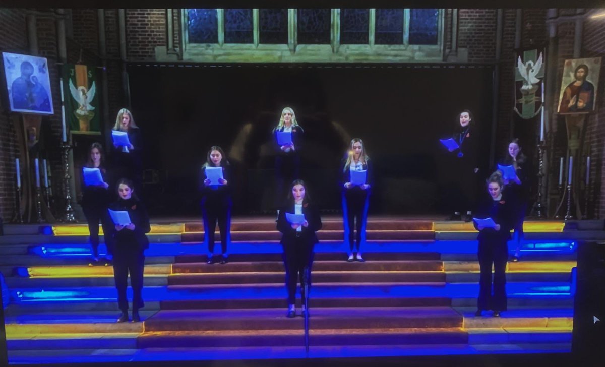 Well done to Linh, Giulia B and Uma for taking part in the remembrance service by singing and reading. #RemembranceSunday