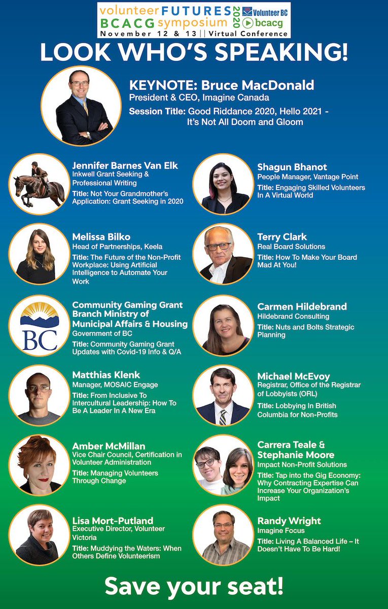 ImagineCanada's tweet photo. Our President and CEO, @macdjb, is the keynote speaker at the upcoming Volunteer Futures & BCACG symposium! Register now for this inspiring event: https://t.co/mvD7aJGuo3 cc: @BCACG @volunteerbc #VFS2020 https://t.co/bSqtkWeIRp