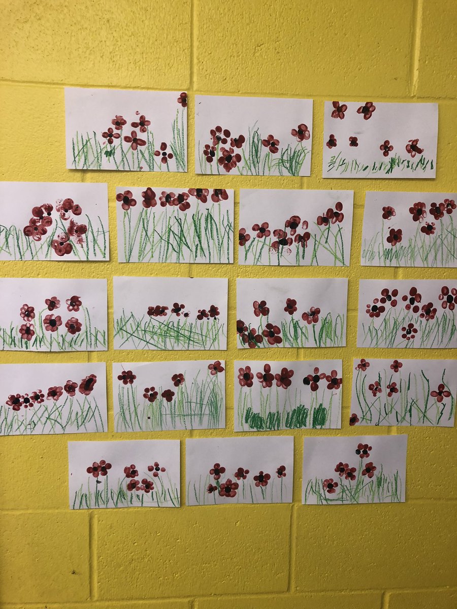mrsjhayward's tweet photo. Our beautiful poppy scenes. #Kindergarten #RememberanceDay  #apoppyistoremember @StTeresasSchoo1 https://t.co/4YVzzASaL7