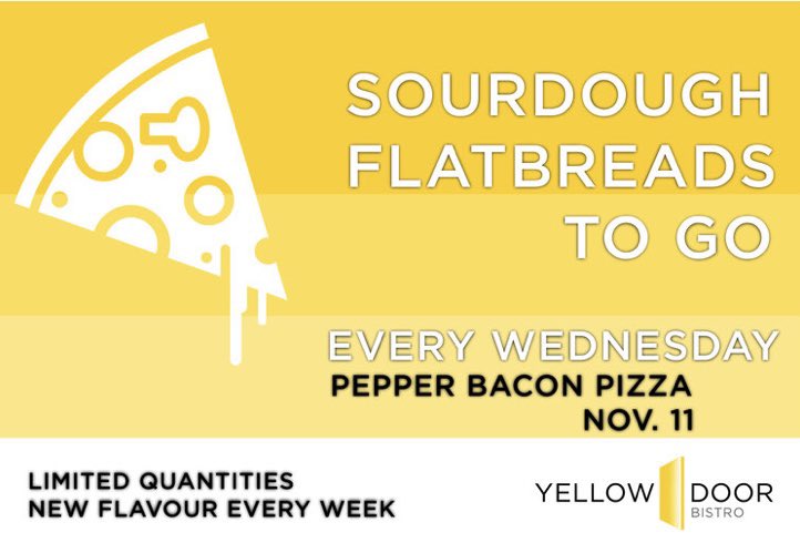 Get your orders in for our Wednesday Night Sourdough Flatbreads To Go from <a href="/YellowDoorYYC/">Yellow Door Bistro</a>. This week’s feature is our Rowdy Rod Pepper Pizza with Double smoked bacon, Jalapeno White Sauce, Roasted Red Pepper, Pepperoncini, Roasted Garlic Dip. hotel-arts-to-go.squarespace.com/yellow-door-bi… #yyctakeout